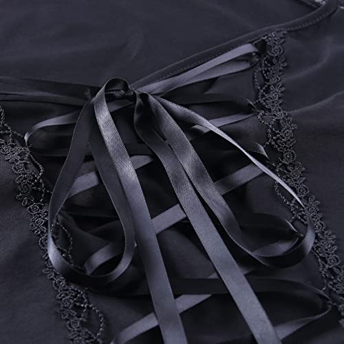 Womens Gothic Crop Top Mesh Short Sleeve 