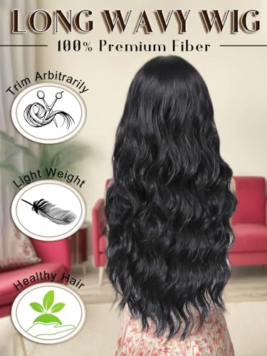 Arwin Black Wavy Long Wig 