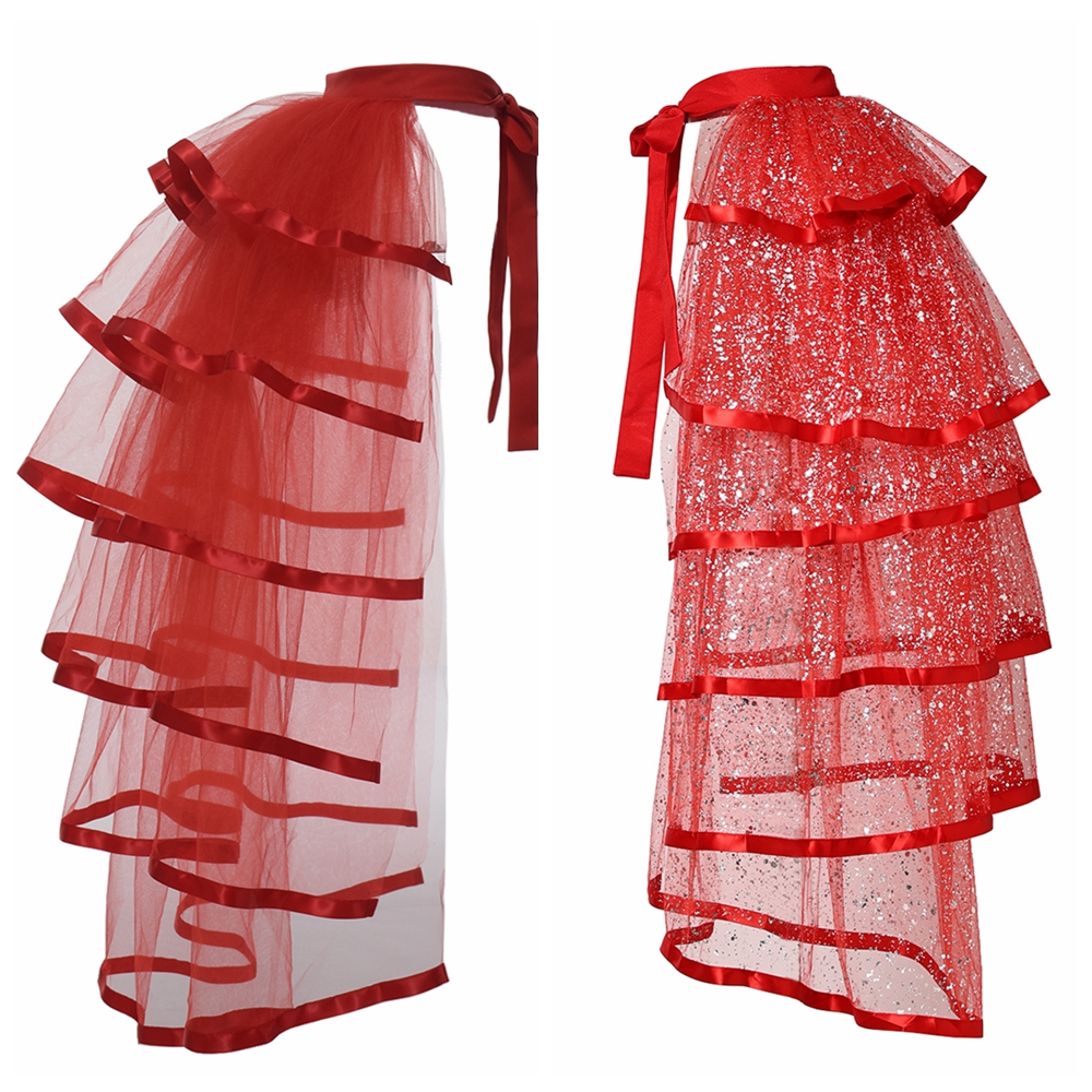 Gothic Steampunk Ruffled Tie-up Tutu Fantasy Skirt