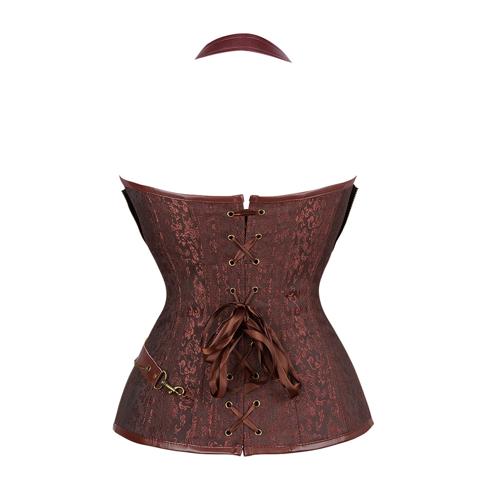 Steampunk Leather Corset, Brown