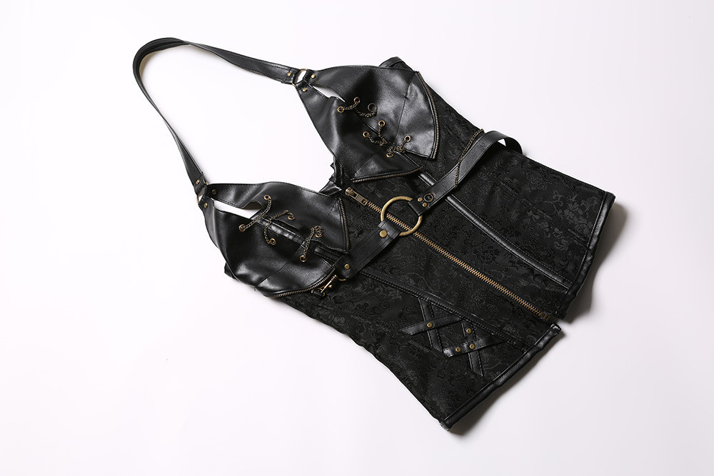 Steampunk Leather Corset, Brown