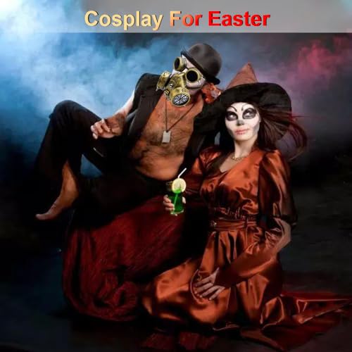 Retro Steampunk Gas Mask with Goggles & Metal Rivets