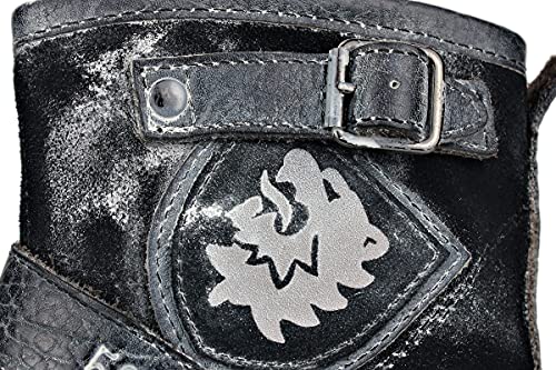 Fantasy Zipper-Up Leather Moto Boots - Snow Black