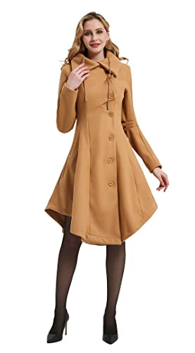 Gothic Wool Blend Trench Coat Fantasy Fashion Women's