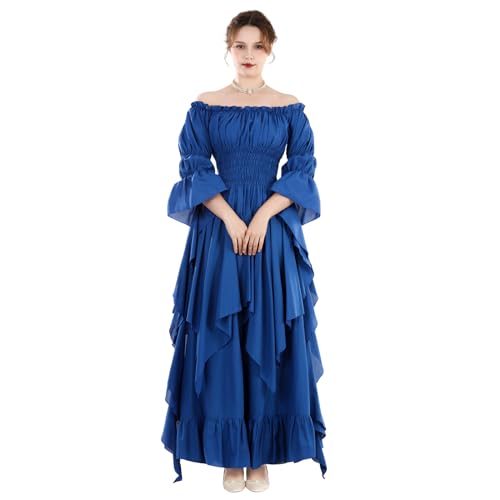 Victorian Gothic Witch Dress in Klein Blue, L/XL