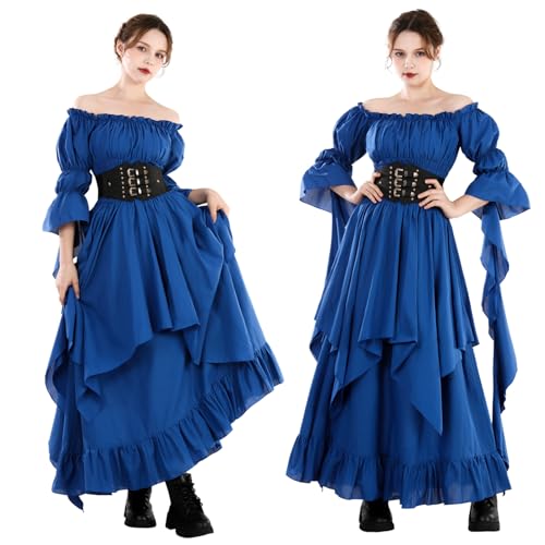 Victorian Gothic Witch Dress in Klein Blue, L/XL