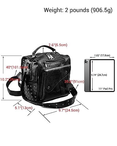 Cortelay Leather Backpack Purse with Rivet Studs