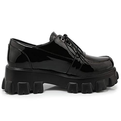 Platform Goth Buckle Shoes, Black