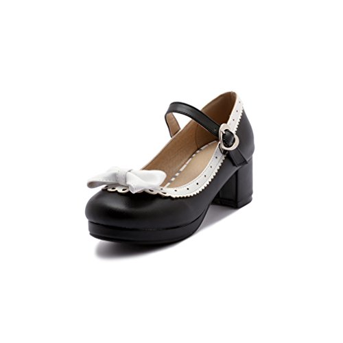 ELFY Lolita Black Mary Jane Pumps for Women