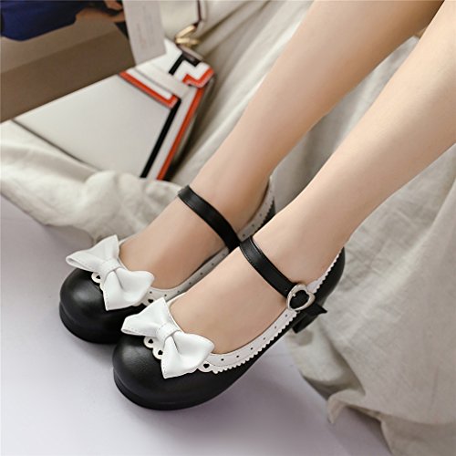 ELFY Lolita Black Mary Jane Pumps for Women