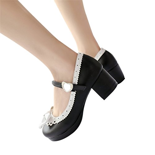 ELFY Lolita Black Mary Jane Pumps for Women