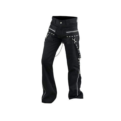 Black Rhinestone Chains for Emo Gothic Pants - XL