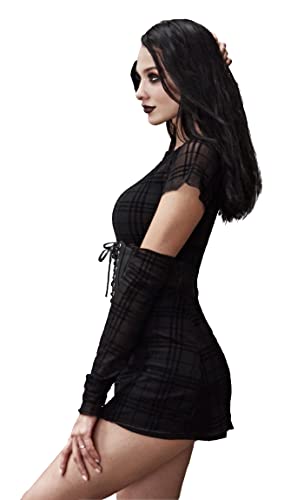 MEOWCOS Women’s Gothic Punk High Collar Short Dress