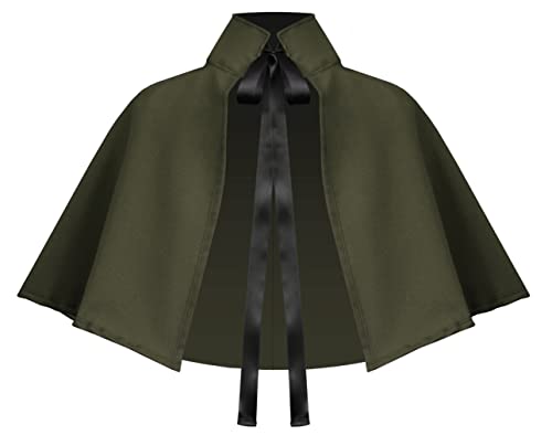 Renaissance Goth Lolita Cape Cloak Olive Green