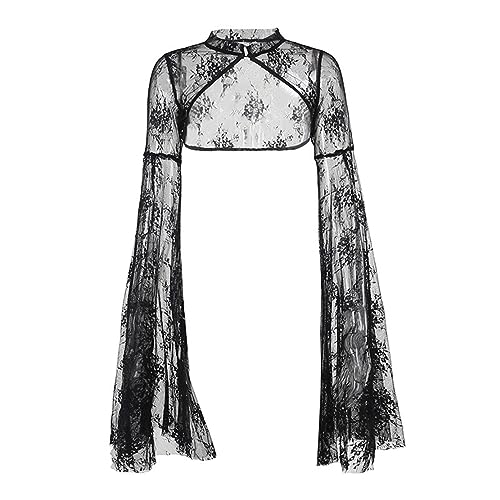 XCJIKUKE Gothic Lace Bolero Shrug Fairy Top