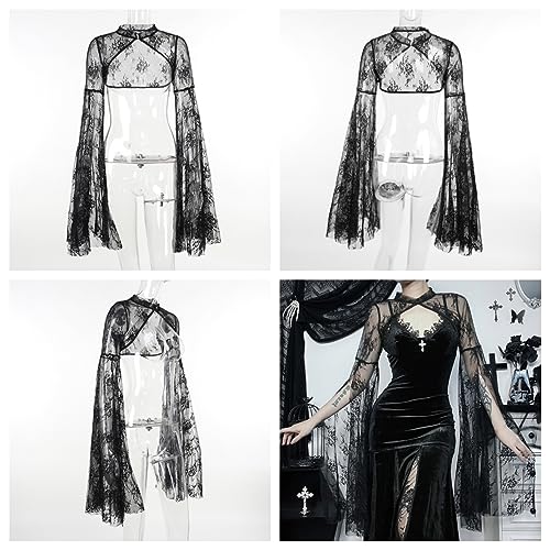 XCJIKUKE Gothic Lace Bolero Shrug Fairy Top