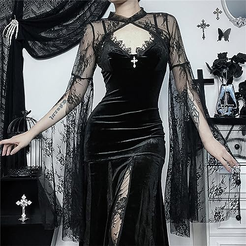 XCJIKUKE Gothic Lace Bolero Shrug Fairy Top