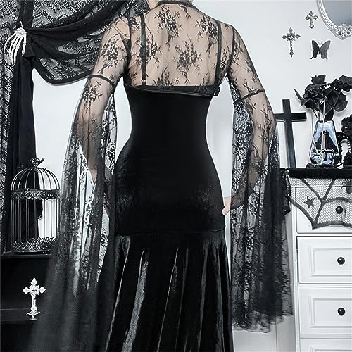 XCJIKUKE Gothic Lace Bolero Shrug Fairy Top
