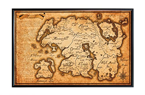 XIHOO Elder Scrolls Tamriel Map Poster 12"x18