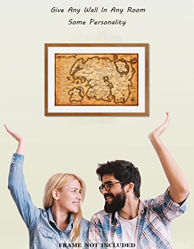 XIHOO Elder Scrolls Tamriel Map Poster 12"x18