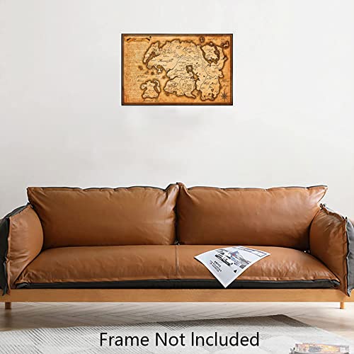 XIHOO Elder Scrolls Tamriel Map Poster 12"x18