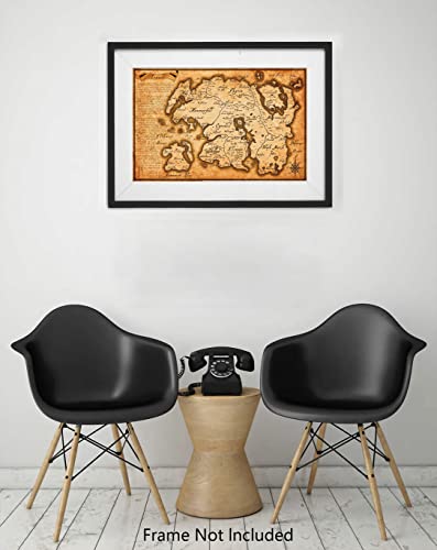 XIHOO Elder Scrolls Tamriel Map Poster 12"x18