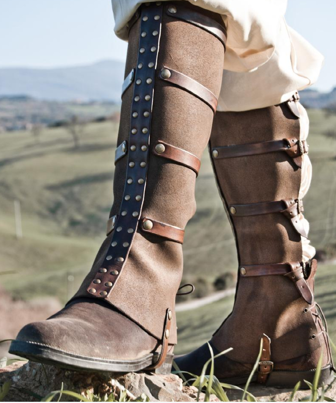 Vintage Leather Gaiter Shoe Covers Medieval Boot