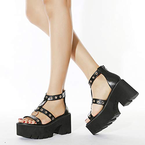Roman Cutout Goth Platform Sandals for Women Nightclub