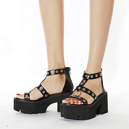 Roman Cutout Goth Platform Sandals for Women Nightclub