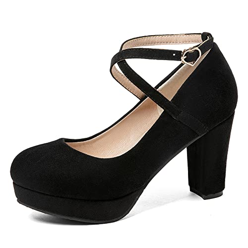 Platform Mary Janes Chunky Heel Pumps