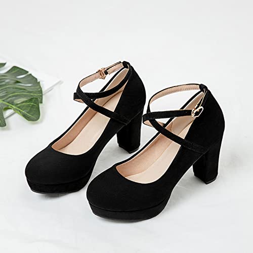 Platform Mary Janes Chunky Heel Pumps