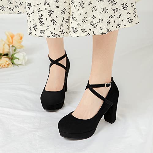 Platform Mary Janes Chunky Heel Pumps