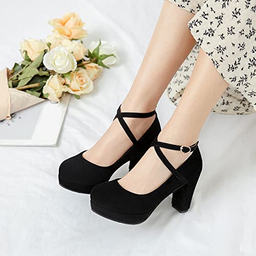 Platform Mary Janes Chunky Heel Pumps