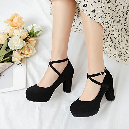 Platform Mary Janes Chunky Heel Pumps