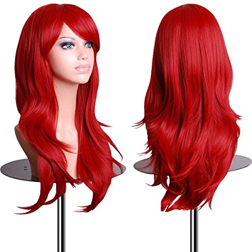 Wavy Red Cosplay Wig 28"
