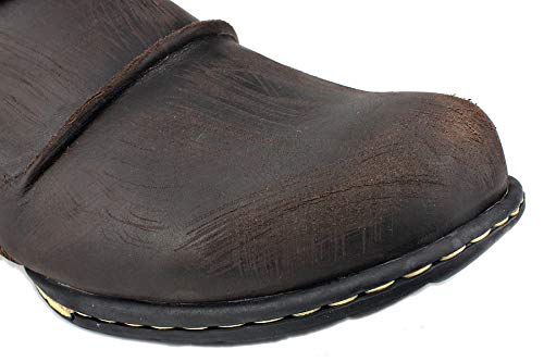 Brown Leather Moto Boots with Zipper-up for Men