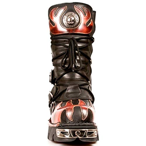 Silver Flame Leather Heavy Punk Gothic Boots 11