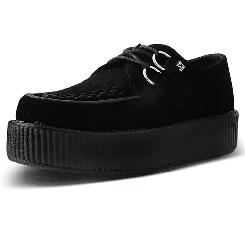 Black Suede Lace-Up Viva Mondo Creepers Platform Shoes