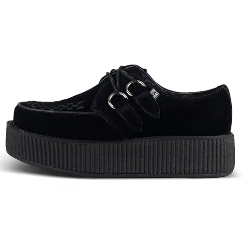Black Suede Lace-Up Viva Mondo Creepers Platform Shoes