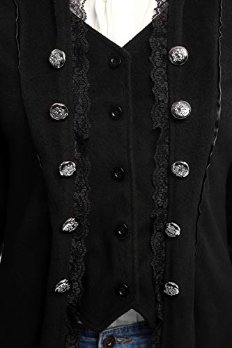 Gothic Steampunk Corset Jacket in Black, Size M