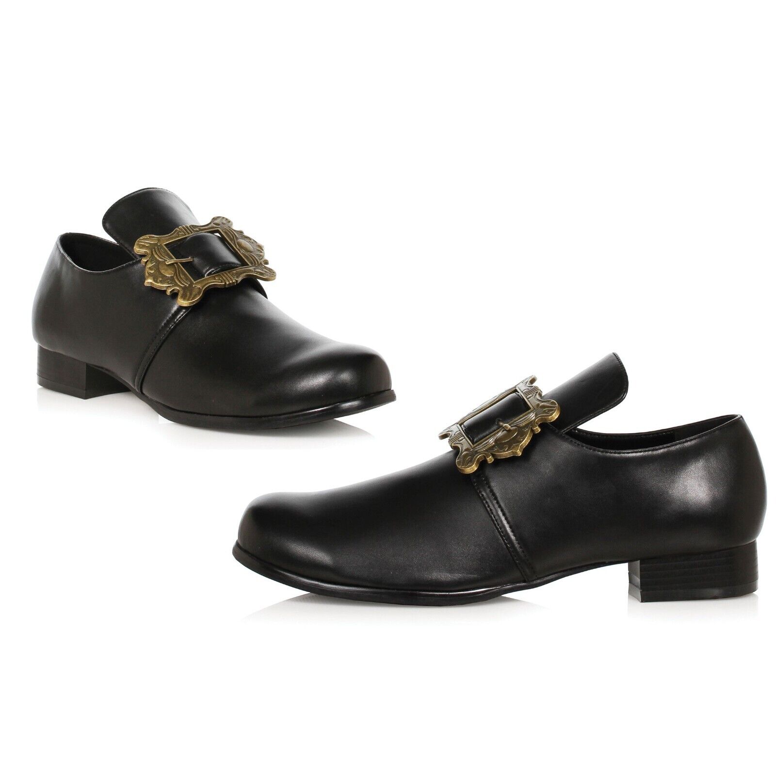 Quaker Shoes with Buckle, Black