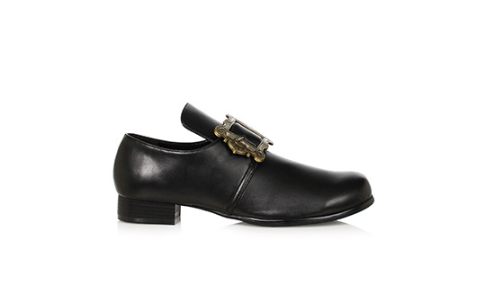 Quaker Shoes with Buckle, Black