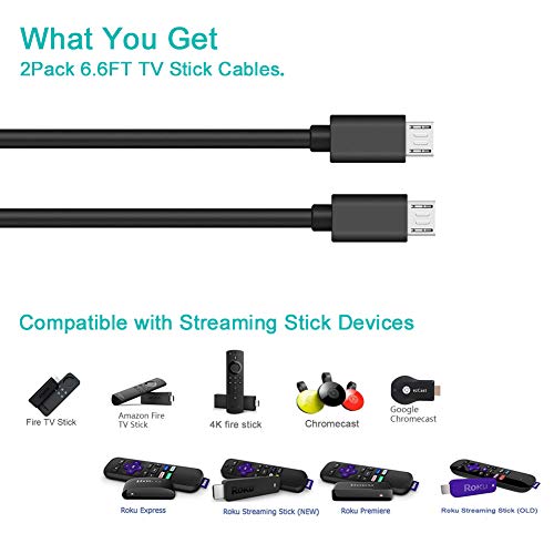 USB Power Cord for Fire TV Stick, Roku Streaming Stick