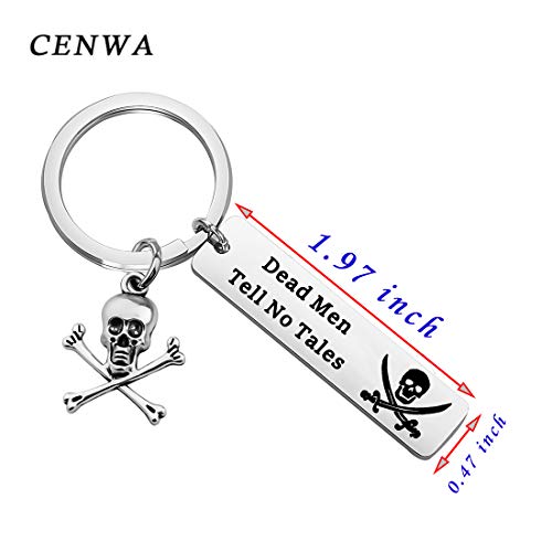Pirate Skull Crossbones Keychain - Caribbean Inspired Jewelry