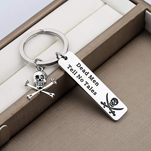 Pirate Skull Crossbones Keychain - Caribbean Inspired Jewelry