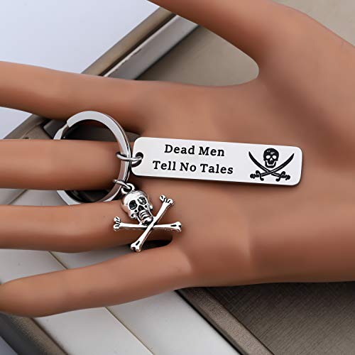 Pirate Skull Crossbones Keychain - Caribbean Inspired Jewelry