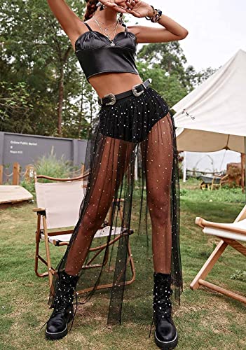 Dual Layer Sheer Maxi Skirt, Festival Clubwear