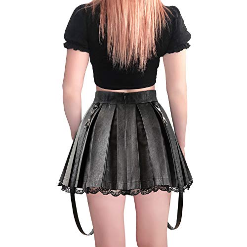 Lace Trim Mini Skirt - Troublemaker Black XS