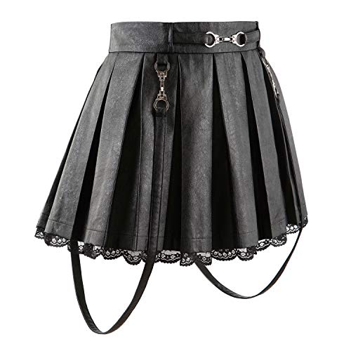 Lace Trim Mini Skirt - Troublemaker Black XS