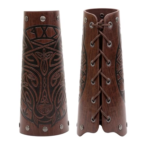 Leather Arm Guards for Men - Medieval Renaissance Cosplay